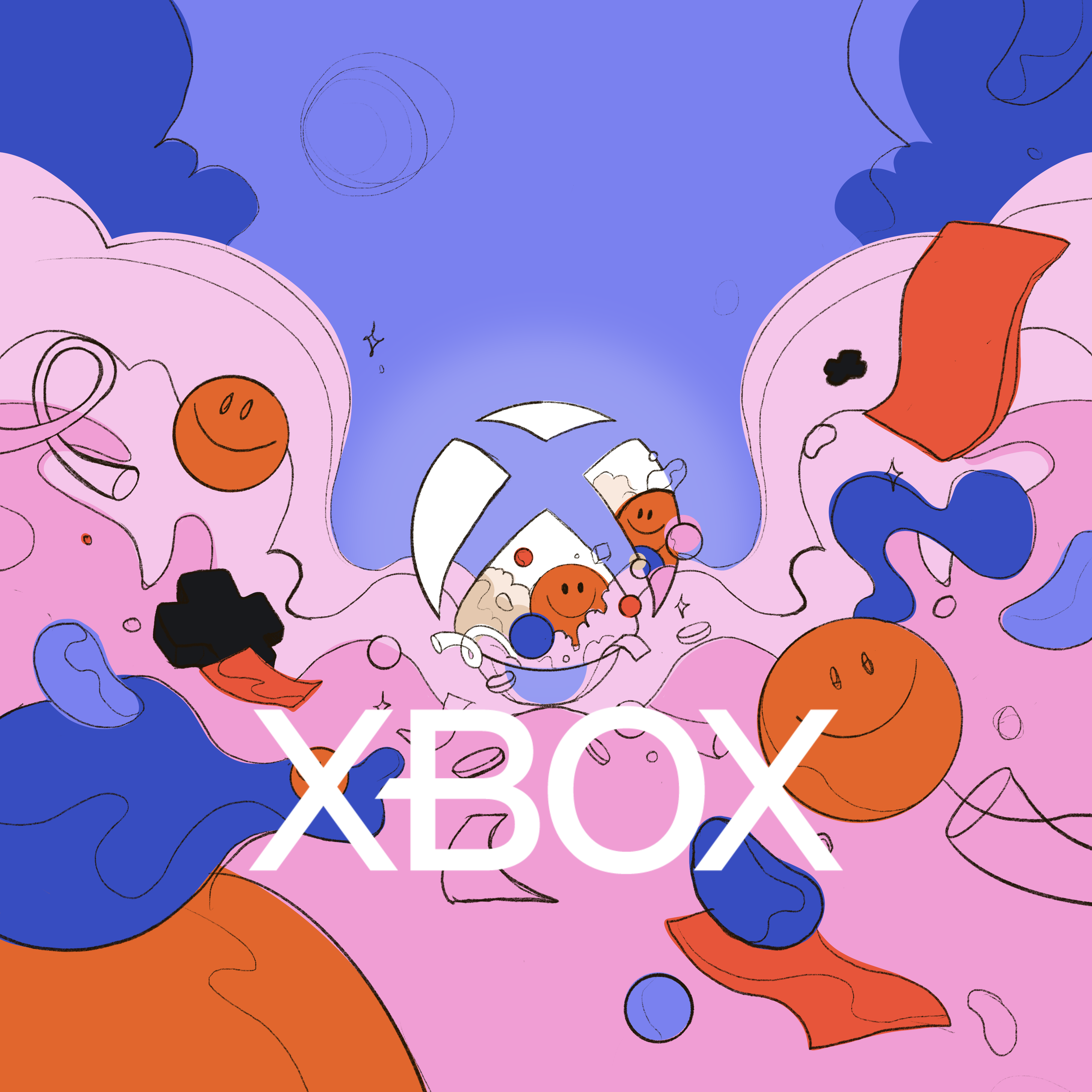 Xbox-Gamescom23_Josephine-Rais_1-1_Skizze-Keyvisual-colored